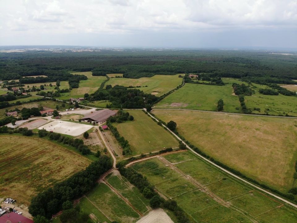 Vue aérienne des écuries